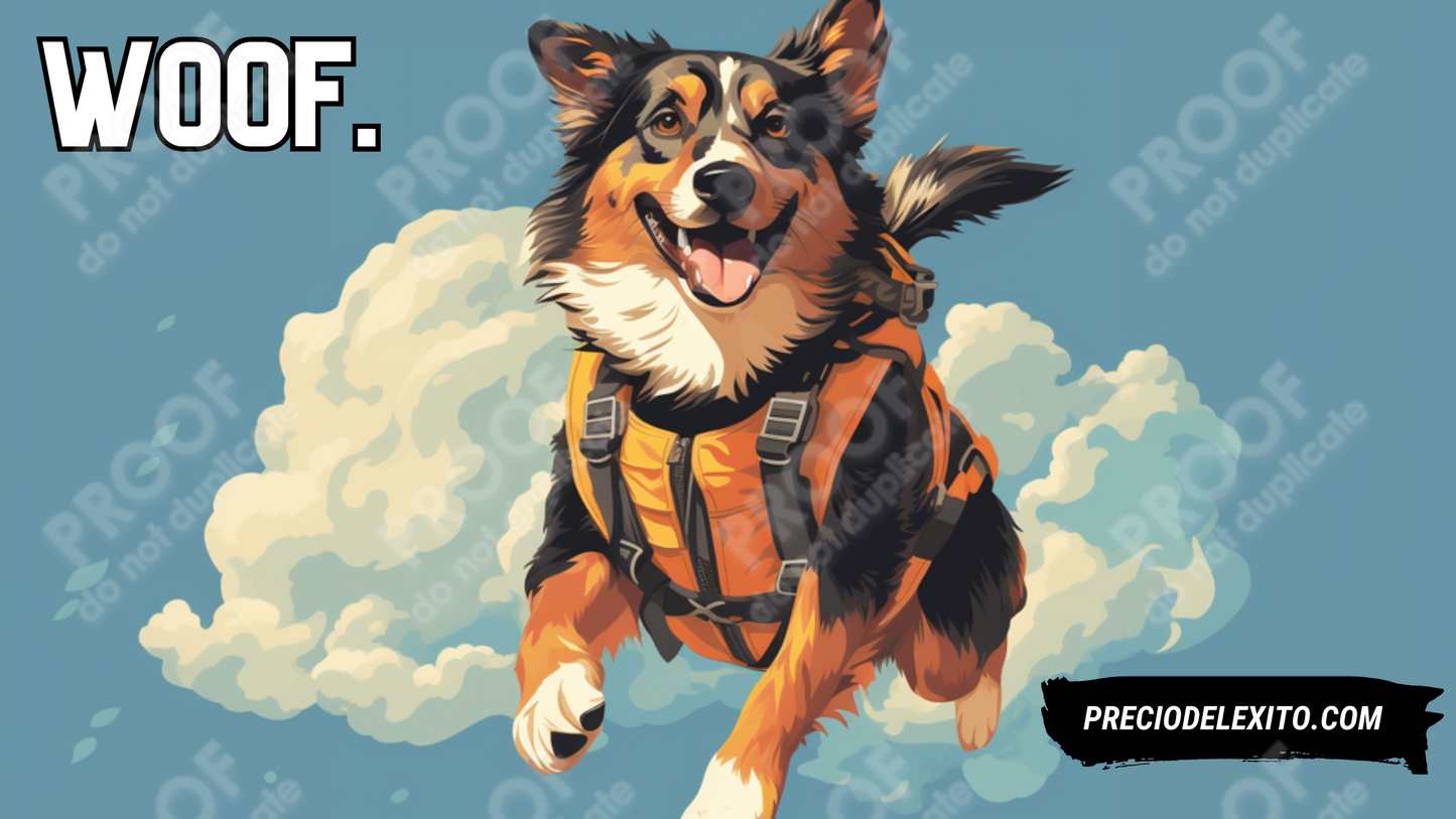 Wallpaper: Perro Paracaidista Sobre Nube