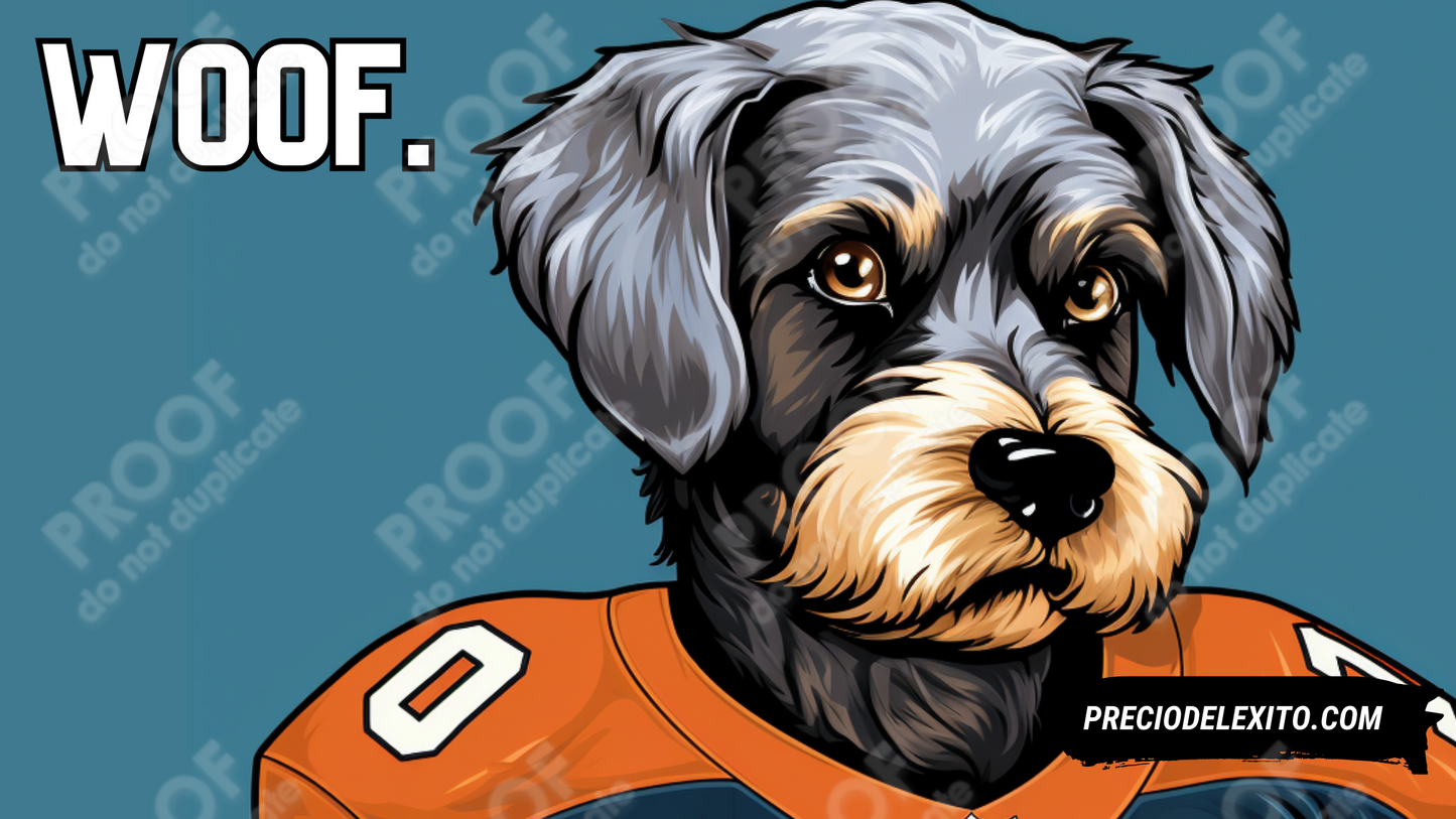 Wallpaper: Schnauzer En Uniforme de Futbol Americano