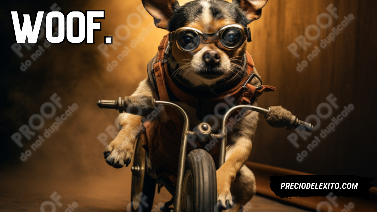 Wallpaper: Perrito Fotorealista En Su Bicicleta