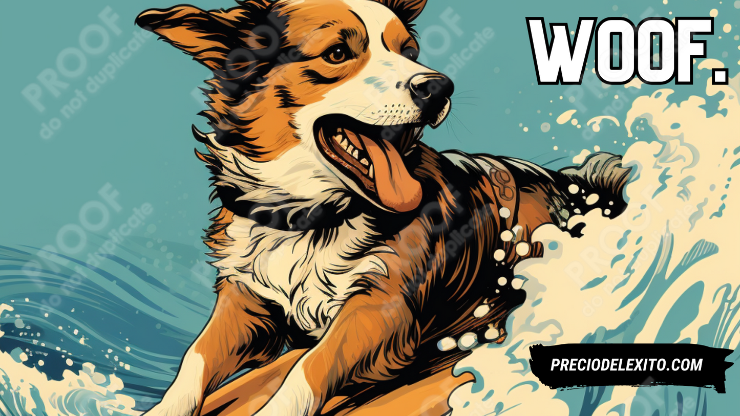 Wallpaper: Corgi Surfero Sobre Las Olas