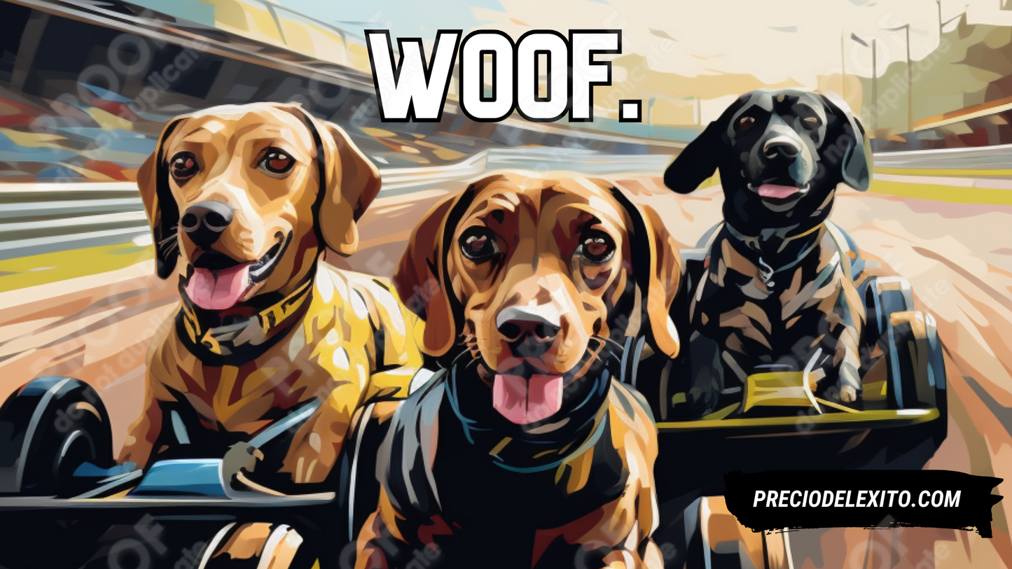 Wallpaper: Tres Perros Vectorizados Compiten En Sus Go Karts