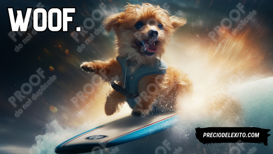 Wallpaper: Perro Surfero Ultrarrealista 2