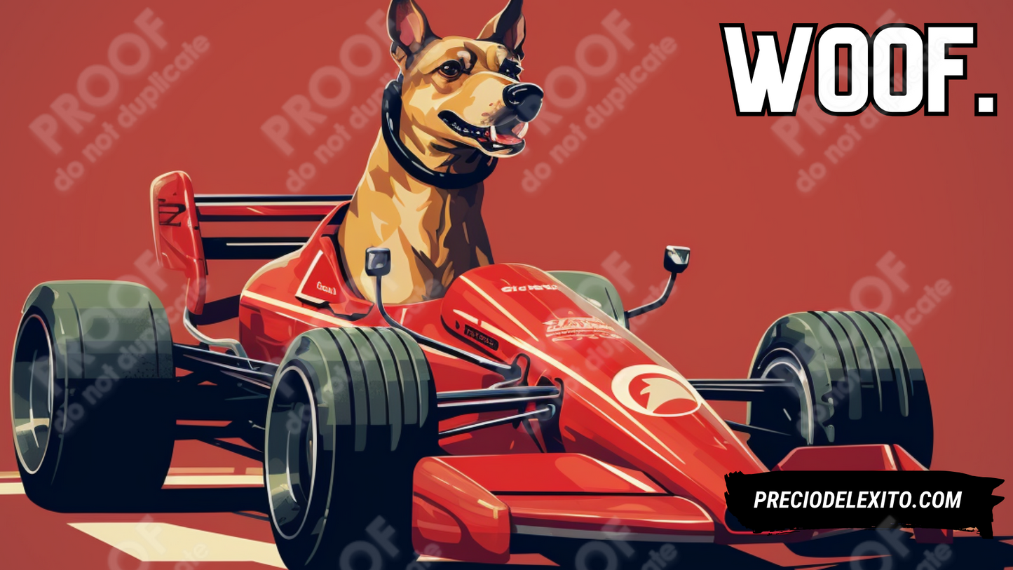 Wallpaper: Perro Listo Para La Formula 1