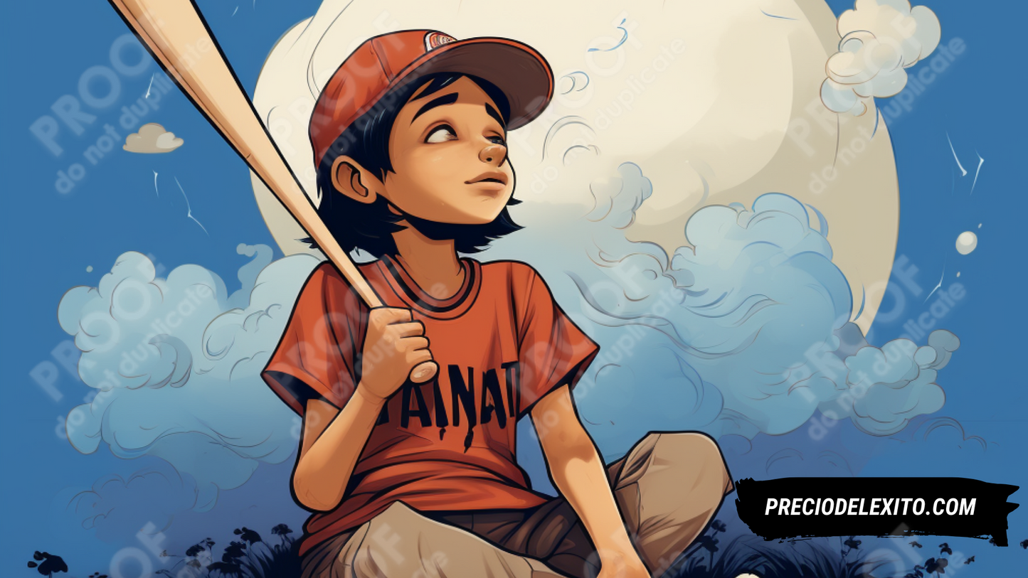 Wallpaper: Niño Soñador Con Su Bat Bajo La Luna 2